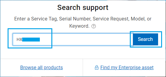 Search DELL Support Using Computer Serail Number