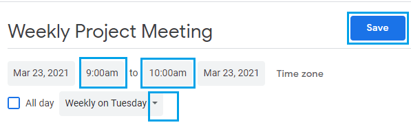 Select Recurring Meeting Option in Microsoft Teams