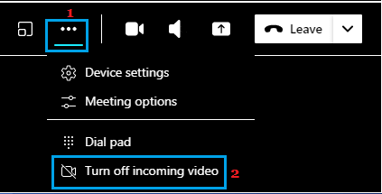 Turn OFF Incoming Video Option in Microsoft Teams