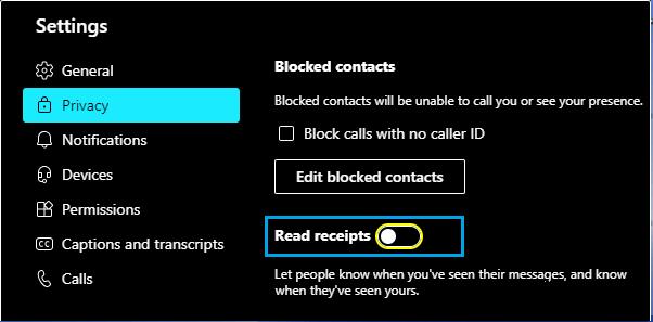 Turn OFF Read Receipts in Microsoft Teams