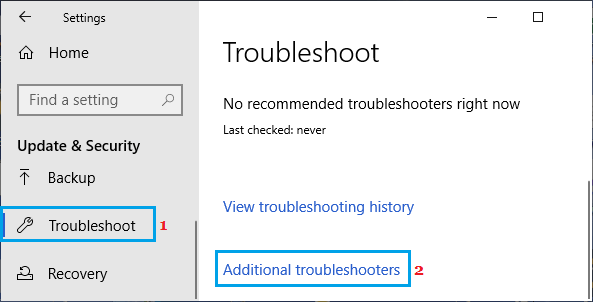 Open Additional Troubleshooters Option in Windows