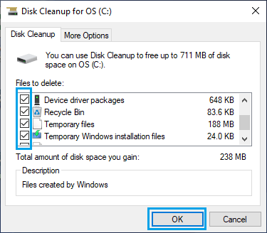 Clean Temporary Files Using Windows Disk Cleanup Utility