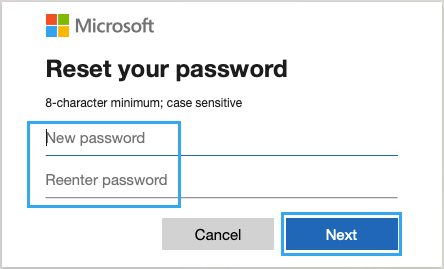 Type New Microsoft Account Password