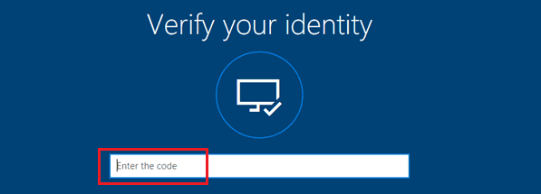 Enter Security Code to Verify Your Identity