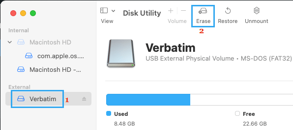 Erase Disk Option On Mac Using Disk Utility