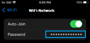 Hidden Wi-Fi Password on iPhone