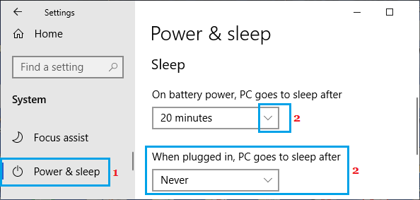 Sleep Mode Settings in Windows