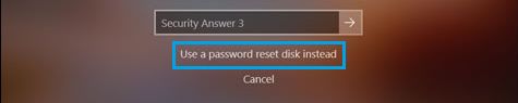 Use Password Reset Disk Option in Windows