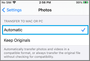 Transfer Photos in Compatible Format from iPhone