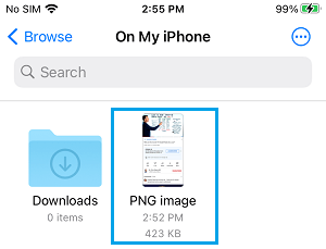 Photos Saved to Files App in PNG Format