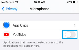 Disable Microphone Access to Apps on iPhone