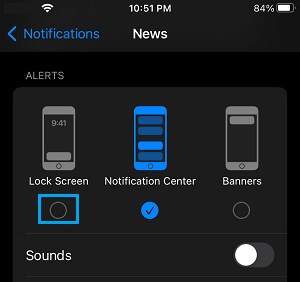 Disable Lock Screen Notifications on iPhone