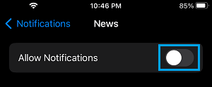 Disable Notifications For News App on iPhone