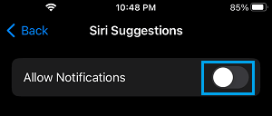 Disable Siri Notifications on iPhone
