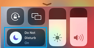 Do Not Disturb Icon on iPhone Control Center