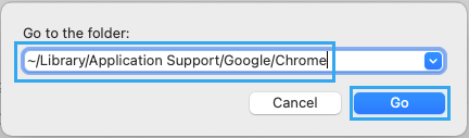 Go to Chrome Library Folder on Mac 