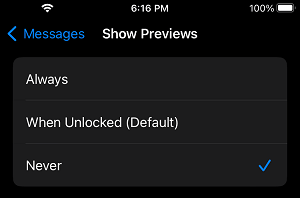Disable Notifications on Lock Screen