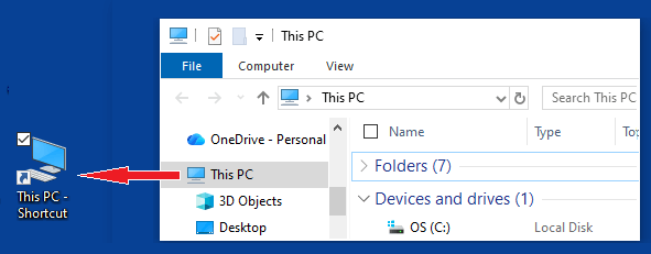 Drag & Drop This PC to Desktop