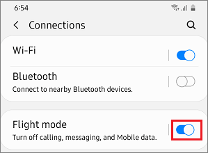 Enable Flight Mode on Android Phone