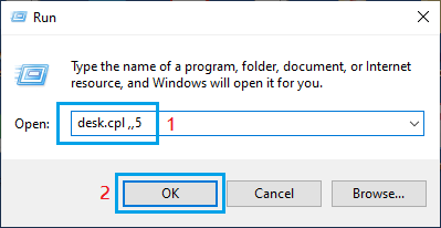 Open Desktop Settings Using Run Command