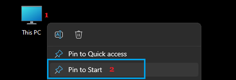 Pin This PC to Windows Start Menu
