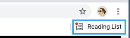 Reading List Icon in Google Chrome