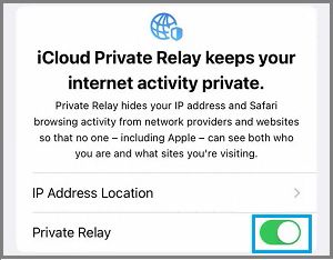 Enable Private Relay Feature in iCloud