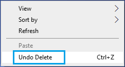 Undo Delete Option in Windows