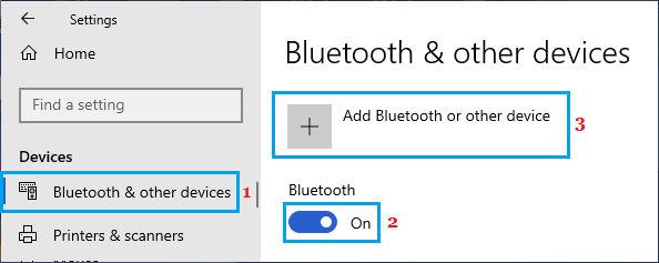 Add Bluetooth Devices Option in Windows