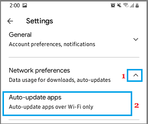 Auto Update Apps Option in Google Play Store
