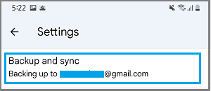 Backup & Sync Settings Option in Google Photos