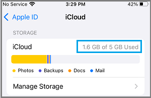 Check iCloud Storage Space on iPhone