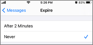 Never Expire Audio Messages on iPhone