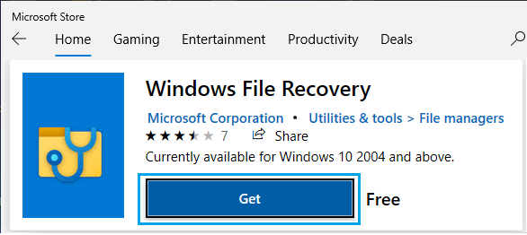 Download Windows File Recovery