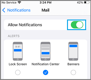 Enable Notifications for Mail App on iPhone