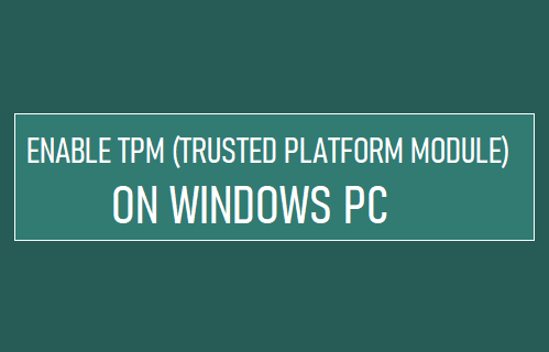 Enable TPM (Trusted Platform Module) on Windows PC