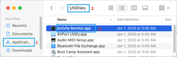 Open Activity Monitor on Mac