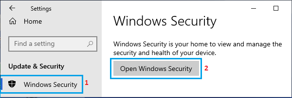 Open Windows Security