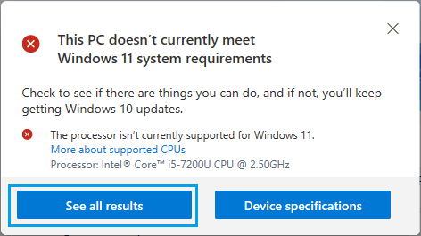 PC Health Check Results