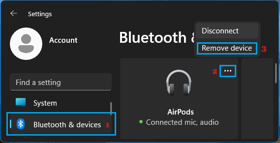 Remove AirPods from Windows Computer