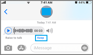 Save Received Audio Message on iPhone
