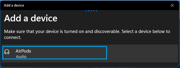 Add AirPods to Windows Computer