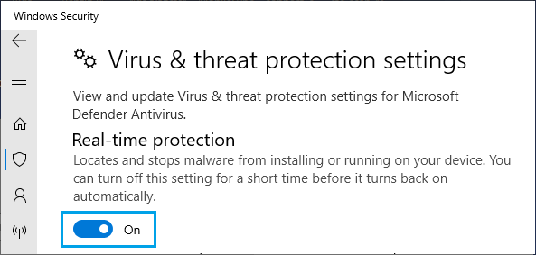 Enable Microsoft Defender Real Time Scanning