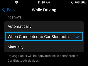 Enable Driving Mode When Connected to Car Bluetooth