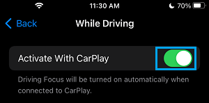 Activate Driving Mode With CarPlay on iPhone