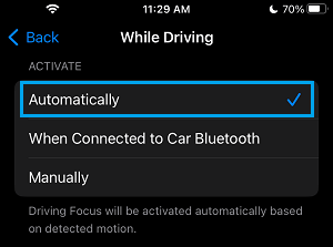 Automatically Enable Driving Mode on iPhone
