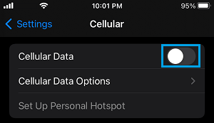 Disable Cellular Data on iPhone