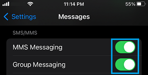 Enable MMS and Group Messaging on iPhone