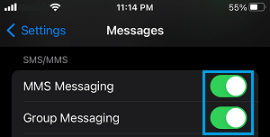 Enable MMS Messaging on iPhone