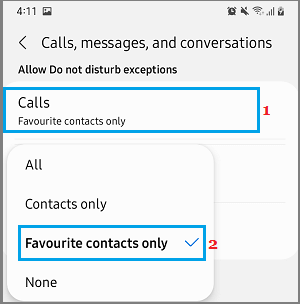 Allow Favorite Contacts to Call During Do Not Disturb Mode